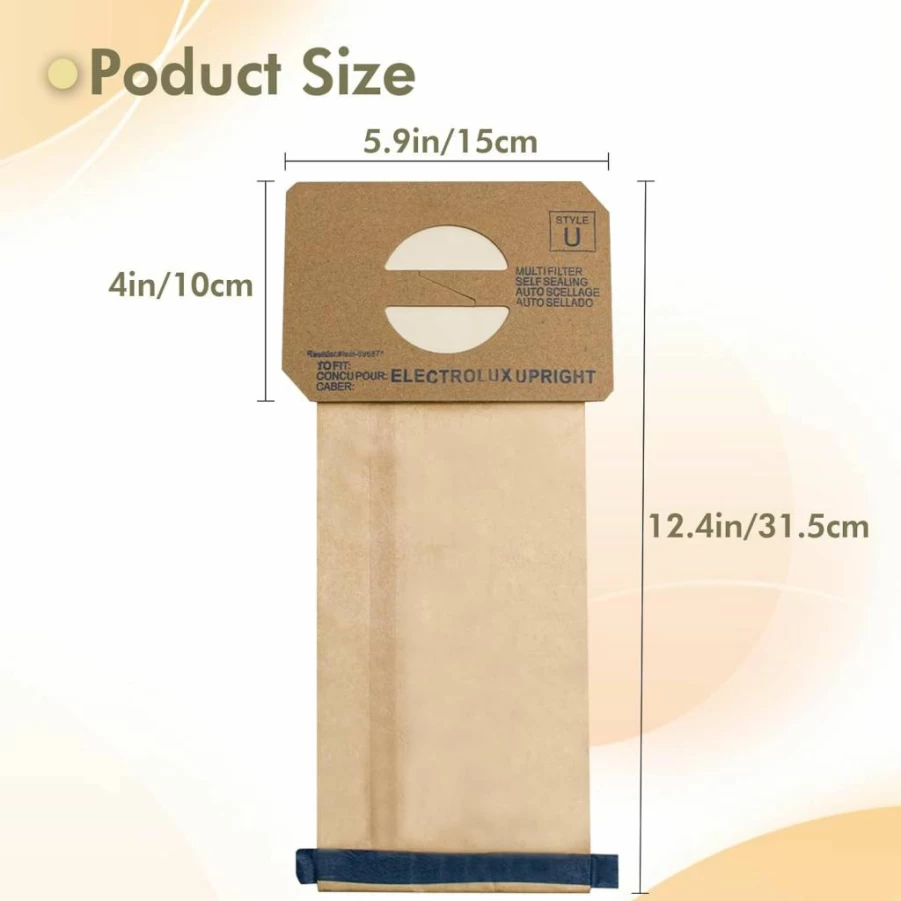 24-Pack Purzest Micro Filtration Vacuum Bags for Electrolux & Aerus Upright Vacuums - Compatible with Discovery II, Lux 4000, Ultralux, Genesis, Prolux, Epic 3500 Models