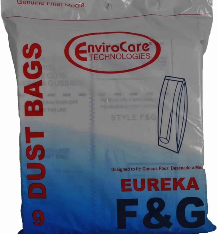 EnviroCare Premium Vacuum Cleaner Dust Bags - Compatible with Eureka F&G Upright Models - 9 Pack Replacement Bags