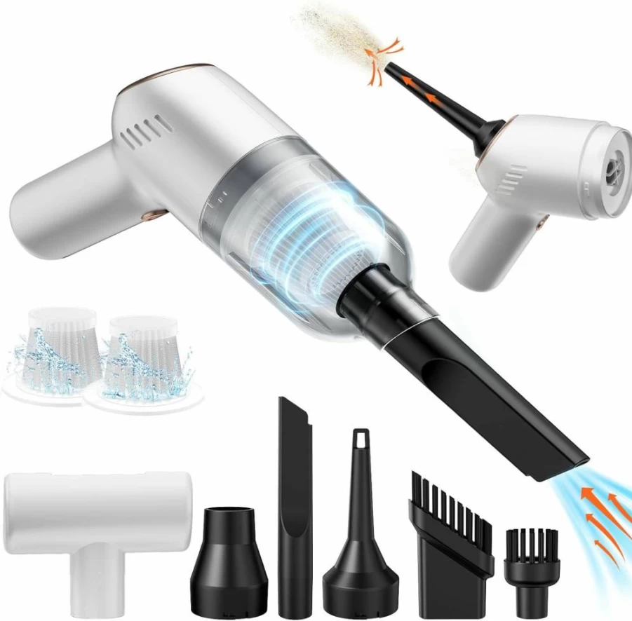 APPS2Car Cordless Car Vacuum Cleaner - 13000Pa Powerful Handheld Vacuum with HEPA Filter, Type-C Charging for Car, Home, Pet Hair, Portable Auto & Kitchen Cleaner