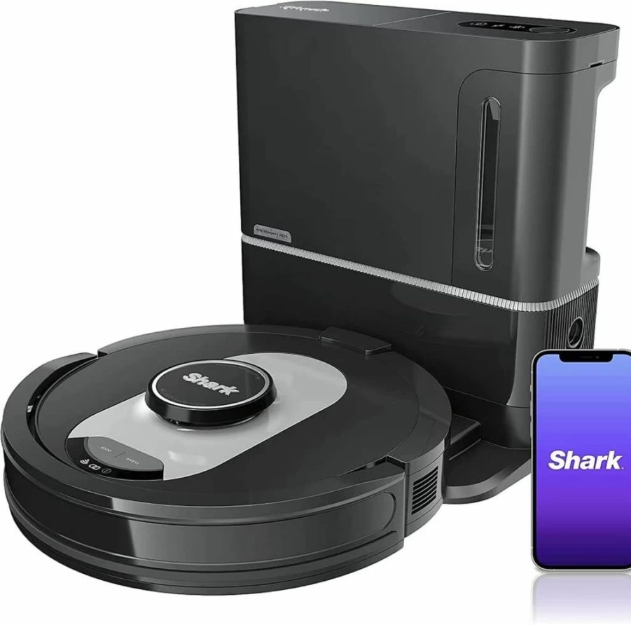 Shark RV2502AE/RV2520AE AI Ultra Robot Vacuum - Self-Emptying Base, Bagless, LiDAR Navigation, Smart Mapping, 60-Day Capacity, Pet Hair Specialist, Renewed (Black)