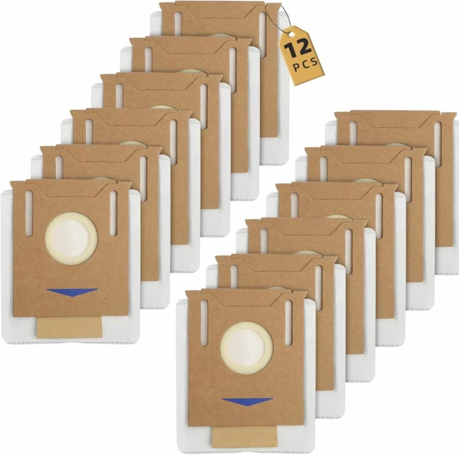 12 Pack Ucoolbe Vacuum Dust Bags Compatible with Yeedi K781+, Ecovacs Deebot T8/T9/N8/N10 Series, Disposable Vacuum Cleaner Bags for Ozmo Aivi Max Pro Plus DX93 DDX96 Models