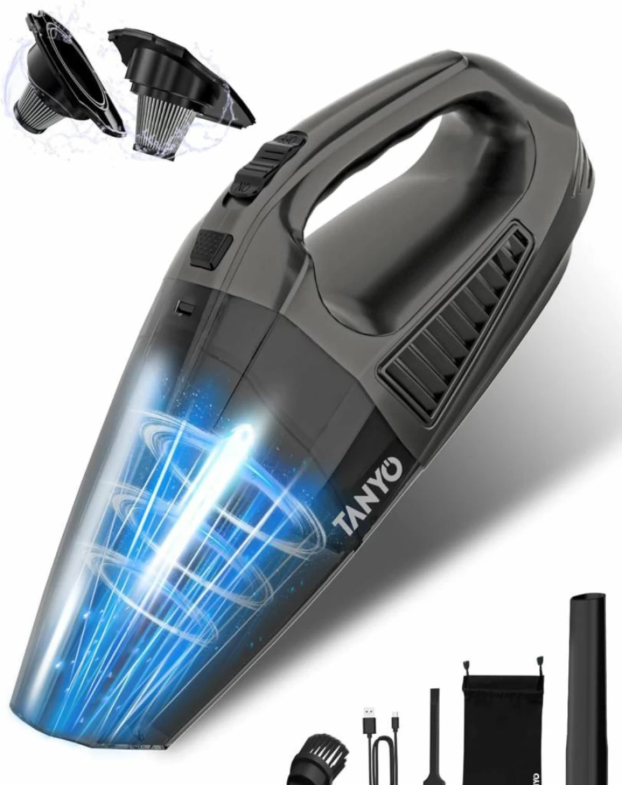 TANYO Cordless Handheld Vacuum Cleaner 12000Pa, Portable Car Vacuum with HEPA Filter, Rechargeable Lightweight Vacuum for Home, Pet Hair, Car Detailing - Ideal Gift for Men & Women