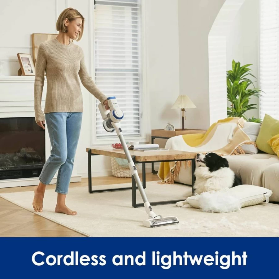 Tineco A10 Cordless Stick Vacuum Cleaner - Lightweight, Quiet, LED Headlights, Powerful Suction for Hard Floors & Carpets, Includes Attachments & Wall Mount Dock
