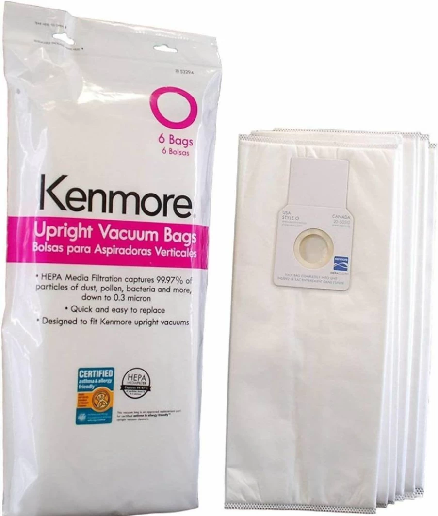 Kenmore 53294 6 Pack HEPA Type O Vacuum Bags Compatible with Kenmore Upright Vacuums