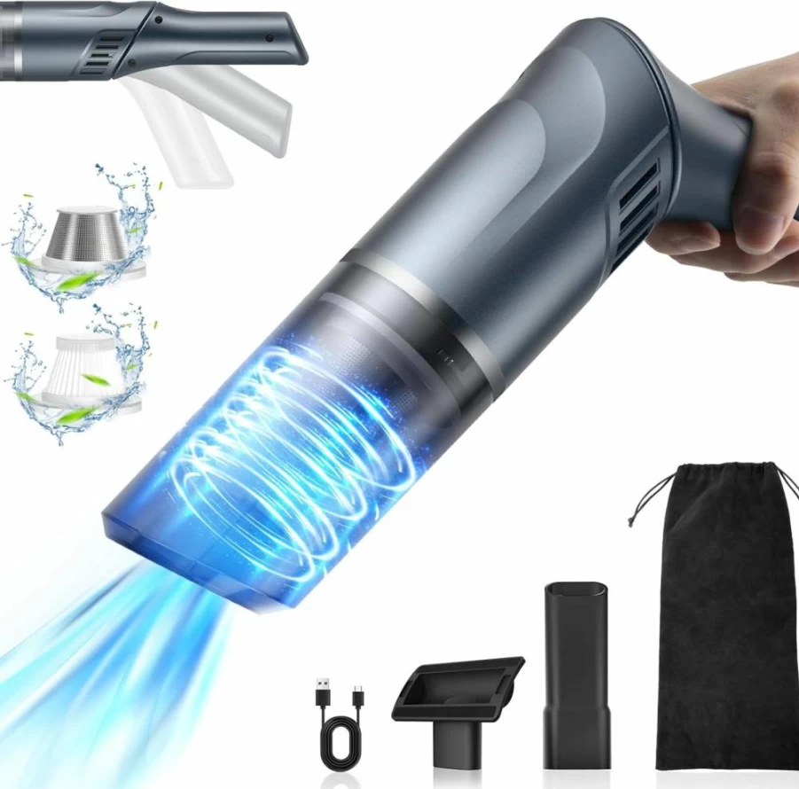 MZGO Cordless Handheld Vacuum Cleaner - 15000Pa Powerful Rechargeable Mini Vacuum with Brushless Motor for Car and Home Cleaning, Portable Lightweight Car Vacuum