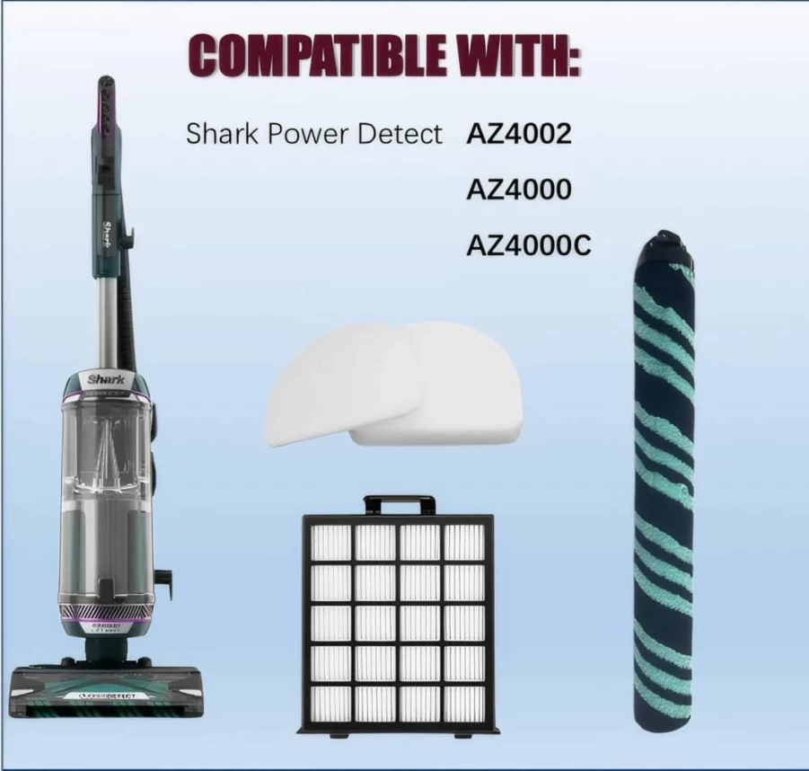 Aimery 12PCS Vacuum Filter Kit Compatible With Shark AZ4000 AZ4002 AZ4000C - Includes HEPA Foam Felt Filters, Odor Neutralizers, Cleaning Brush & Main Brush for Shark Detect Pro/Power Detect Upright Vacuums