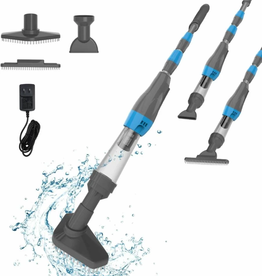 YSMJ 3-in-1 Cordless Rechargeable Pool Vacuum Cleaner for Spas, Hot Tubs & Small Pools – Handheld Sand & Debris Cleaner