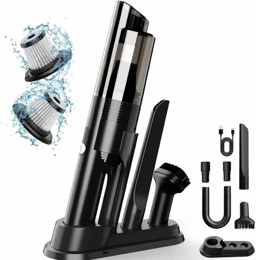 Upbooz 10Kpa Cordless Handheld Vacuum Cleaner - 2-Speed, Lightweight, 4-in-1 Portable Car Vacuum with Charging Dock for Pet Hair, Home, Office