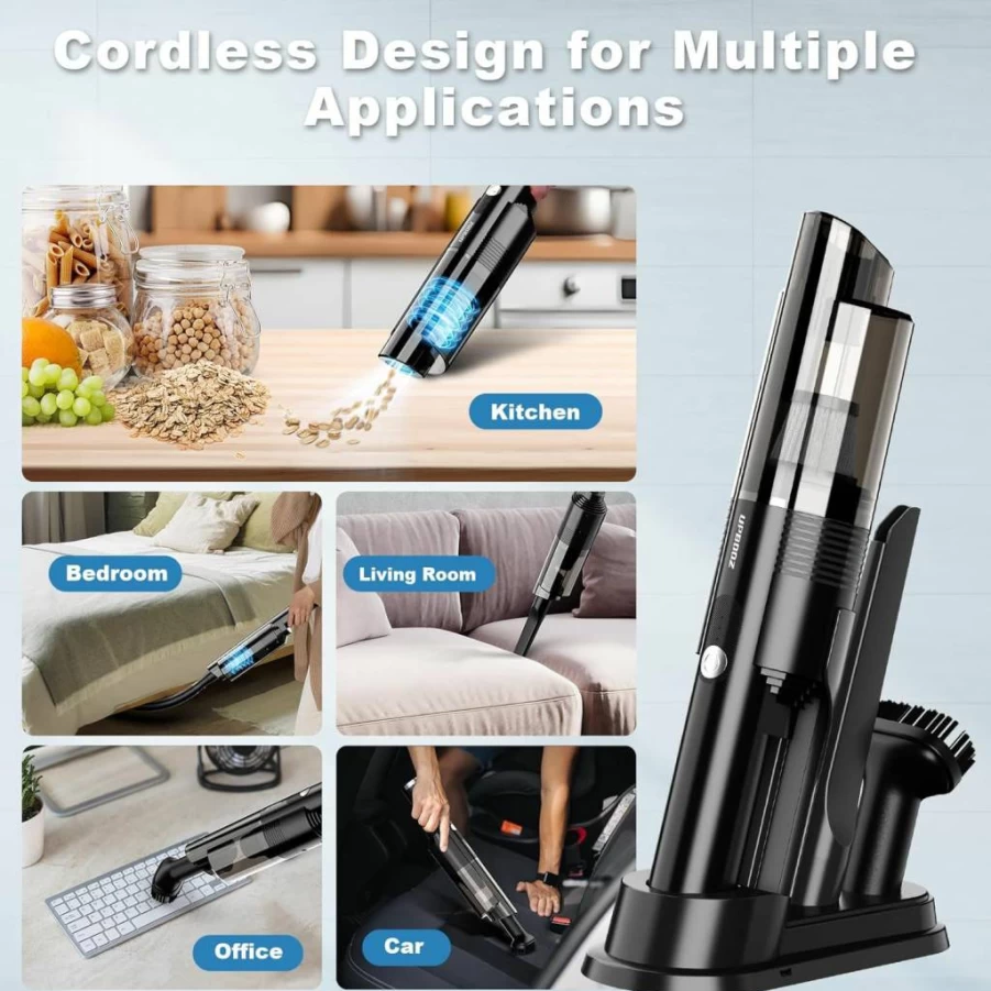 Upbooz 10Kpa Cordless Handheld Vacuum Cleaner - 2-Speed, Lightweight, 4-in-1 Portable Car Vacuum with Charging Dock for Pet Hair, Home, Office