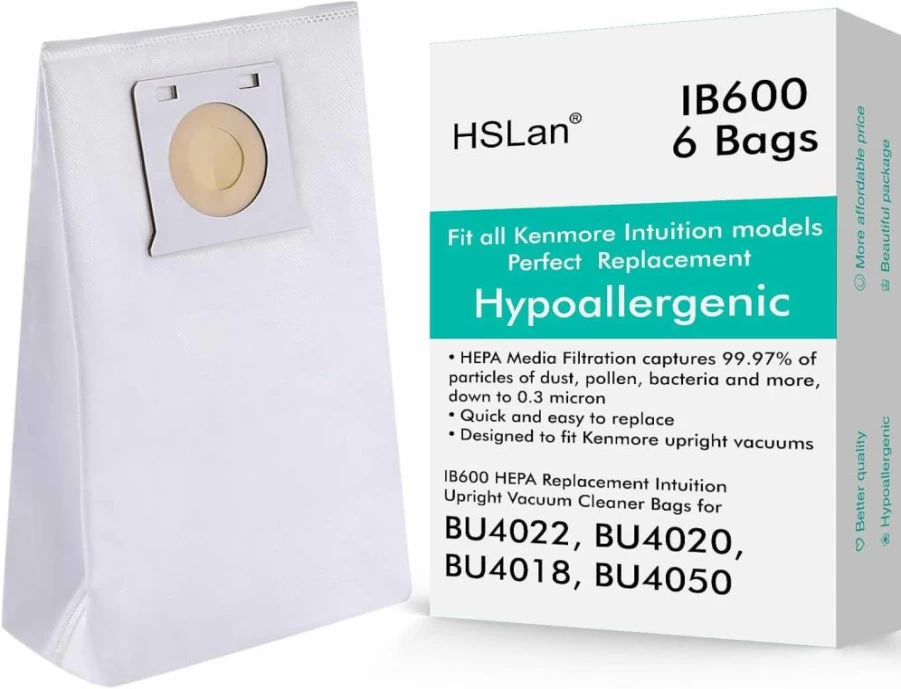 HSLan HEPA Vacuum Bags for Kenmore Intuition BU4022, BU4020, BU4018, BU4050 - Hypoallergenic Replacement Filters