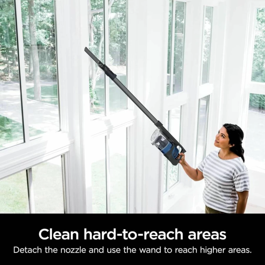 Shark WZ250 Pet Pro Cordless Stick Vacuum - PowerFins Brushroll, XL Dustbin, Self-Cleaning, LED Headlights, 40 Min Runtime, Blue (Renewed) - Ideal for Pet Hair