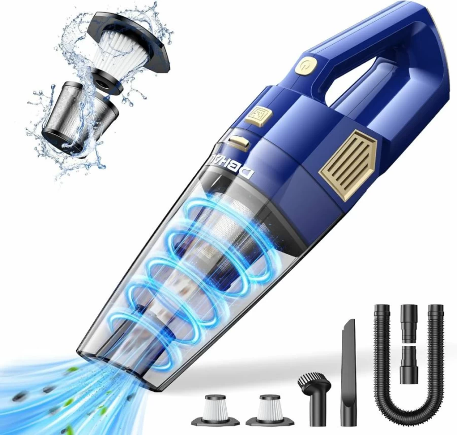 DBHAL Cordless Handheld Vacuum Cleaner - 15000Pa Powerful Suction, Lightweight & Portable with Multi Accessories, Rechargeable for Car and Home Cleaning