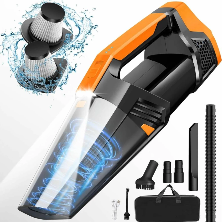 Blestan Cordless Handheld Vacuum Cleaner - High Power Suction, Lightweight Rechargeable, LED Light, Portable for Car, Home, Office, Pet Hair (Black)