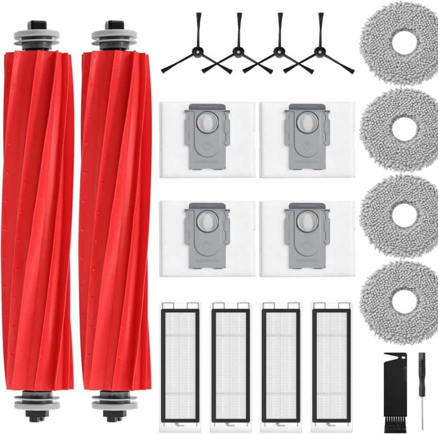 12 Pack Isinlive 2.7L Disposable Dust Bags for Roborock Q Revo, S8 MaxV Ultra, Saros 10R Robot Vacuum Cleaners, Large Capacity Replacement