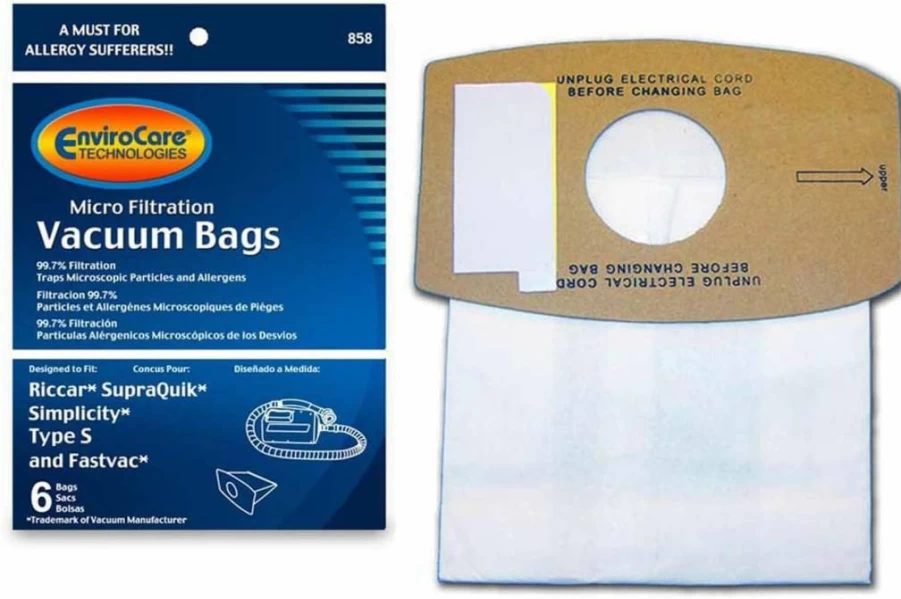 EnviroCare Replacement Vacuum Bags - 6 Pack Compatible with Riccar SupraQuick, Simplicity Type S, and FastVac Models | HEPA Micro Filtration Dust Bags