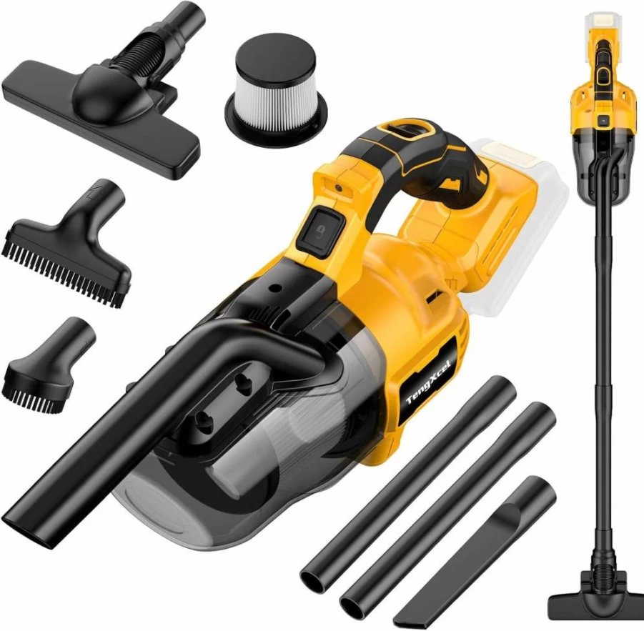 TengXcel 20V Max Cordless Handheld Vacuum Cleaner for Home, Car, Hardwood Floors & Carpets - Portable Shop Vac with Washable HEPA Filter (Compatible with Dewalt Batteries, No Battery Included)