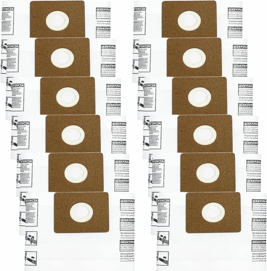 Zibopon 12 Pack Type A Filter Bags Compatible with Shop-Vac 1-1.5 Gallon Wet/Dry Vacuum, Replacement for Part# 9066700 9066733, Fits All Around Qas60 Model