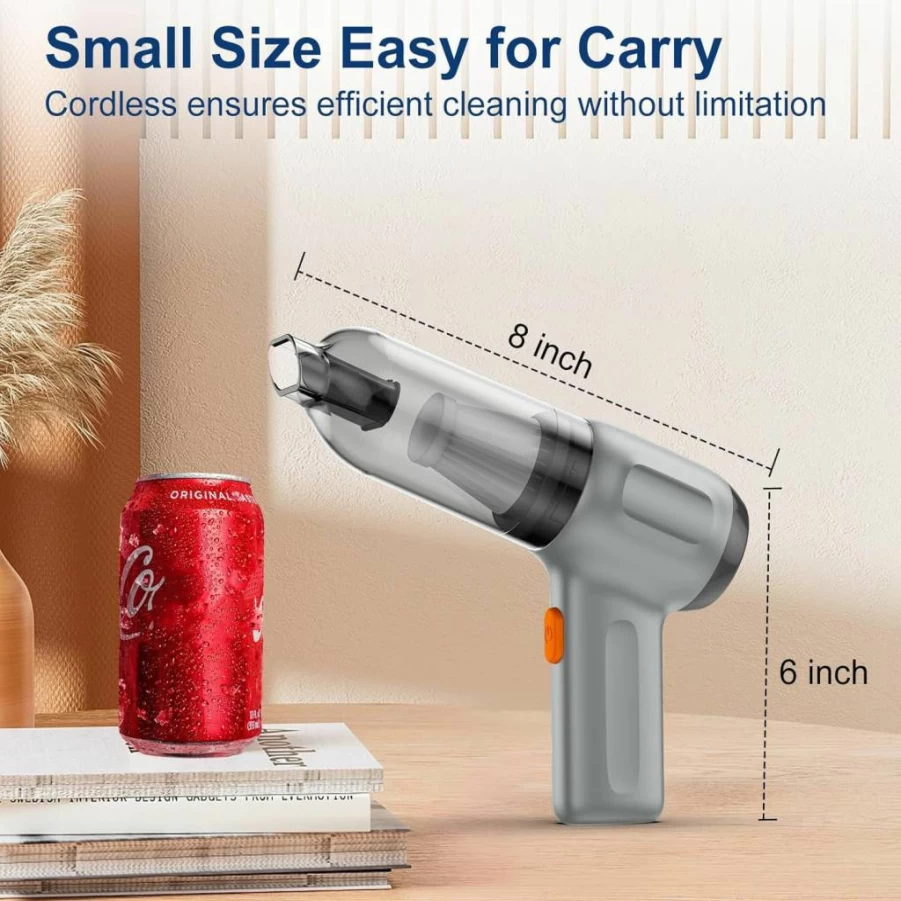 Fanisic Cordless Handheld Vacuum Cleaner - 8000Pa Strong Suction, 3-in-1 Portable Car Vacuum for Dust, Air Blowing & Inflating, Rechargeable Mini Vac for Car, Home, Keyboard, Swim Rings