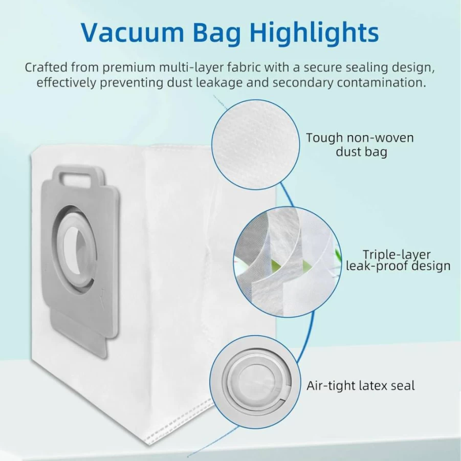 VACKING 8 Pack Replacement Dust Bags for Roomba i Series (i1/i3/i4/i5/i6/i7/i8), j Series (j5/j6/j7/j8/j9), s9 & 10 Max Robot Vacuums - Compatible with i1+, i3+, i4+, i5+, i6+, i7+, i8+, j5+, j6+, j7+, j8+, j9+, s9+ Models