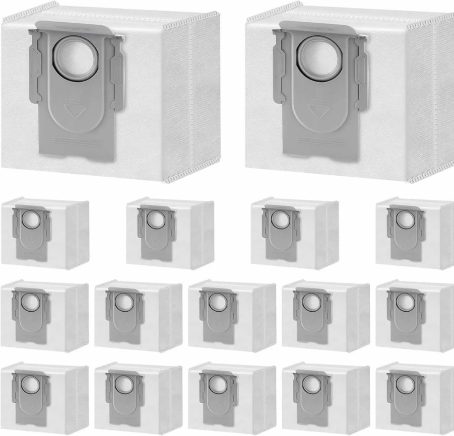 16 Pack Lacvik Q5 Dust Bags for Roborock Q5, Q7, Q8, S7, S8 Series Robot Vacuums - 3.6L Vacuum Replacement Bags Compatible with Q5 Max+, Q7 Max+, S8 Pro Ultra, S7 MaxV Ultra