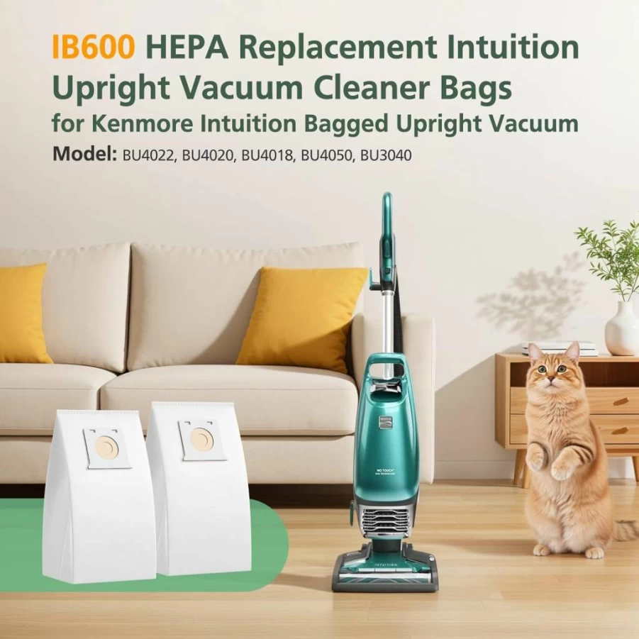 16Pack ISINLIVE HEPA Vacuum Bags Compatible with Kenmore Intuition BU4022 BU4020 BU4018 BU4050 BU3040 - Premium Filtration Replacement Bags for Upright Vacuums