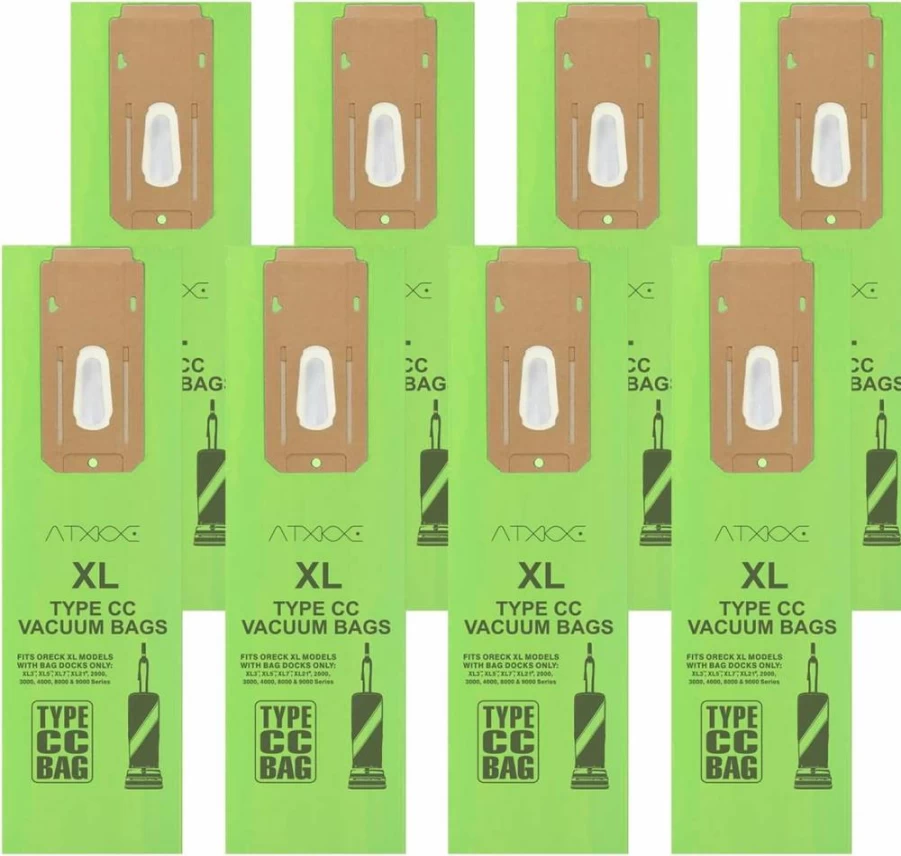 8 Pack ATXKXE Vacuum Cleaner Bags Compatible with Oreck XL Upright Vacuums, Replacement for Oreck Type CC Vacuum Bags