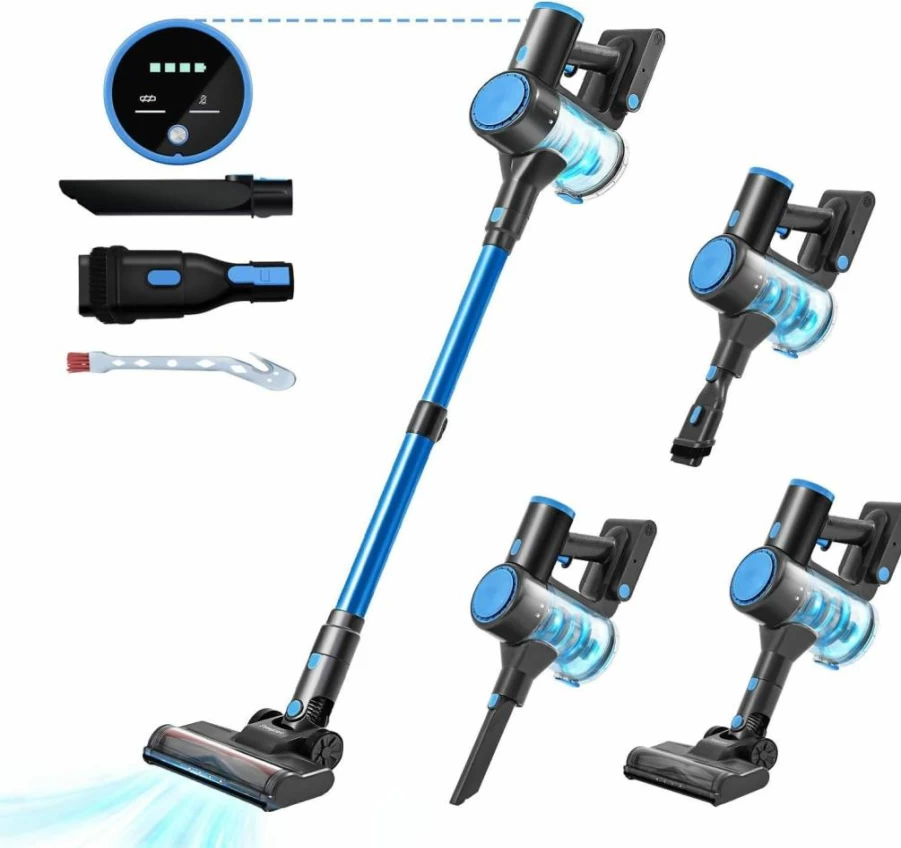 Sweepcent Cordless Vacuum Cleaner - 35Kpa Powerful Suction, Lightweight Handheld for Pet Hair, Hard Floors, Carpets & Cars, Rechargeable Battery, LED Headlights, Anti-Tangle Technology