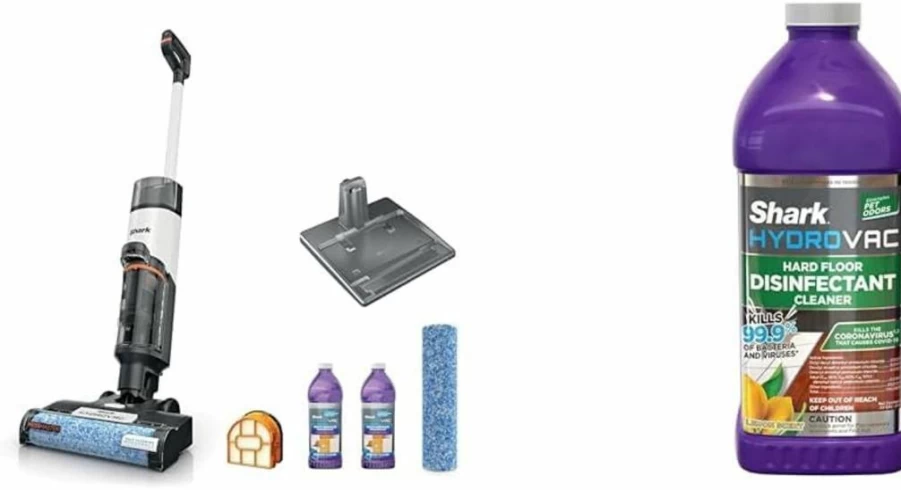 Shark Cordless HydroVac Wet Dry Vacuum Mop - 3-in-1 Self-Cleaning Hard Floor Cleaner with Strong Suction, Dual Brushrolls & Cleaning Solutions for Floors and Rugs, Model AW261