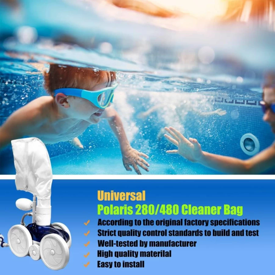 WMANSPA 3-Pack White Pool Cleaner Bags Compatible with K13, K14, K16, Tr28P, 280, 480 & Tank Trax Models - Durable All-Purpose Replacement Filter Bags