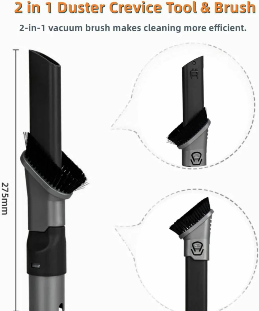 JEDELEOS 2-in-1 Vacuum Attachment for Shark Rotator & Rocket Series - Duster Crevice Tool with Horse Hair Brush