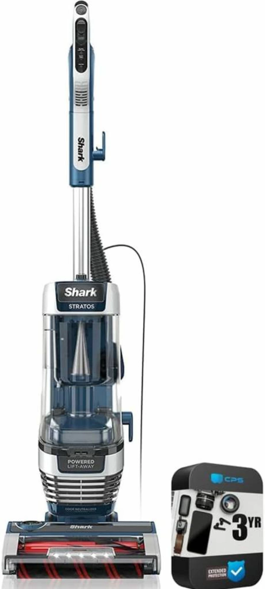 Shark Stratos AZ3002 Upright Vacuum with TruePet Upgrade & 3-Year CPS Protection Pack (Renewed) - Powerful Pet Hair Cleaning