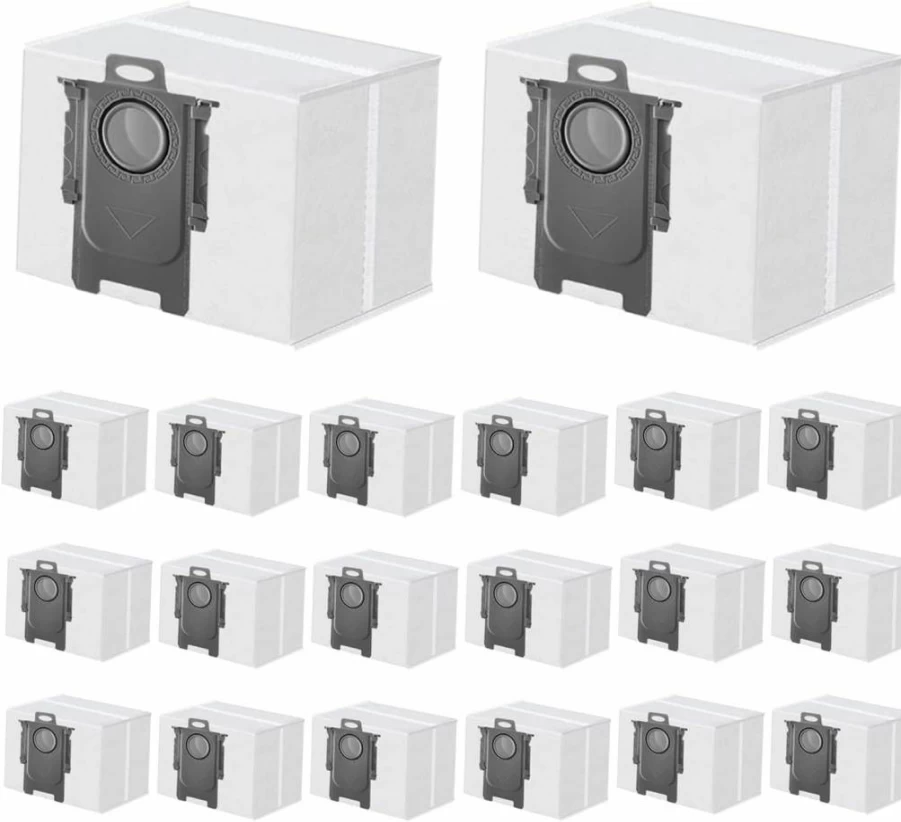 20 Pack Janhaley 3L Large Capacity Disposable Dust Bags for Roborock S8/S7/Q7/Q5 Series Vacuum Cleaners, Compatible with S8 Pro Ultra, S7 Max Ultra, Q7 Max+, Q5 Pro+