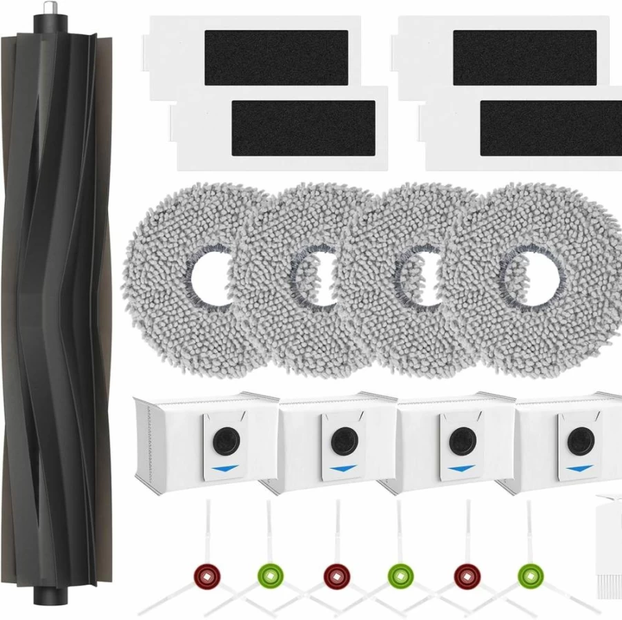 Lacvik Ecovacs T20 Omni/Max/Pro Replacement Parts Kit - Main Brush, HEPA Filters, Mop Pads, Vacuum Bags, Side Brushes for Ecovacs T20 Series Robot Vacuum Cleaner