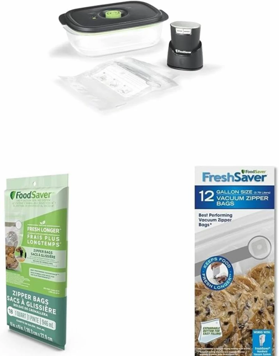 FoodSaver FS2160 Handheld Vacuum Sealer for Food Preservation and Marination – Compact, Multi-Use Kitchen Appliance