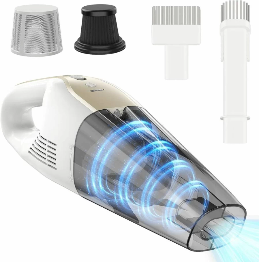 MYUAKO Cordless Handheld Vacuum Cleaner 16000Pa Powerful Suction, 30Min Runtime, LED Screen & Light, Fast Charging, Multi-Nozzles for Car Home Office - Portable Lightweight 160W
