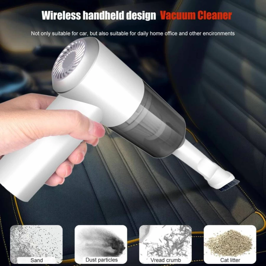 YUNYILAN Black Cordless Handheld Vacuum Cleaner - High Power Rechargeable & Portable for Home, Car, Office Cleaning