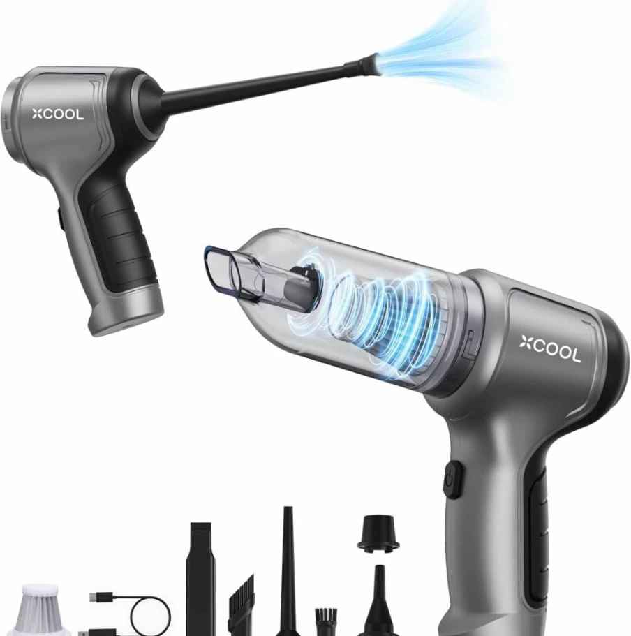 XCOOL 12000Pa Cordless Handheld Vacuum Cleaner - 4-in-1 Ultra Light (0.8Lb) Car Vacuum & Blower for Pet Hair, Home, PC, Electronics, Portable Rechargeable Small Vacuum