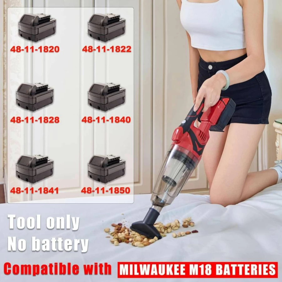 PMLYQ M18 Cordless Handheld Vacuum Cleaner for Home, Car, Pet Hair, Furniture - Lightweight, Wireless, Tool Only (No Battery)
