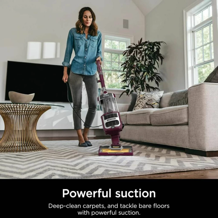 Shark Navigator Lift-Away Corded Upright Vacuum Cleaner with Self-Cleaning Brushroll, Cu530 Renewed Model in Red