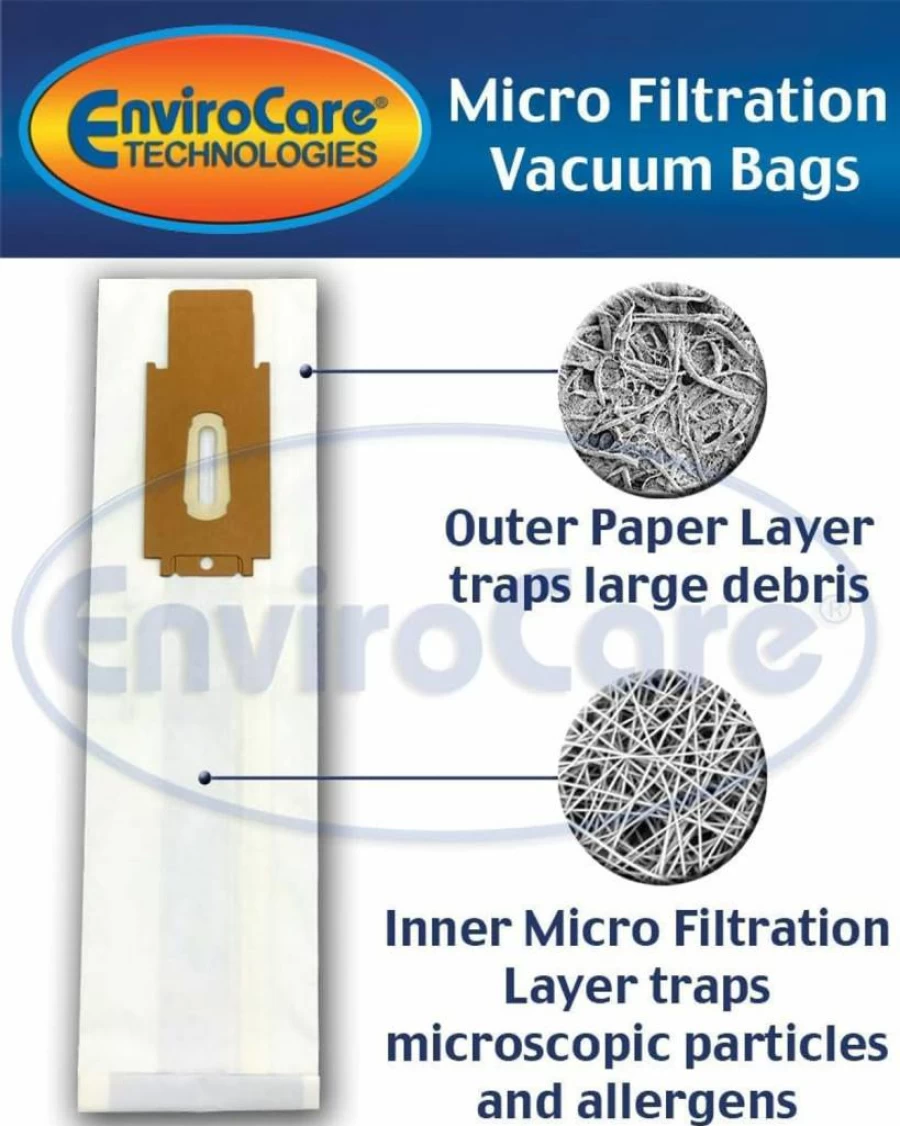 EnviroCare 8 Pack Replacement Vacuum Bags for Oreck XL Series - Fits XL7, XL21, 2000, 3000, 4000, 8000, 9000 Upright Vacuums - Micro Filtration Bags Type CC XL