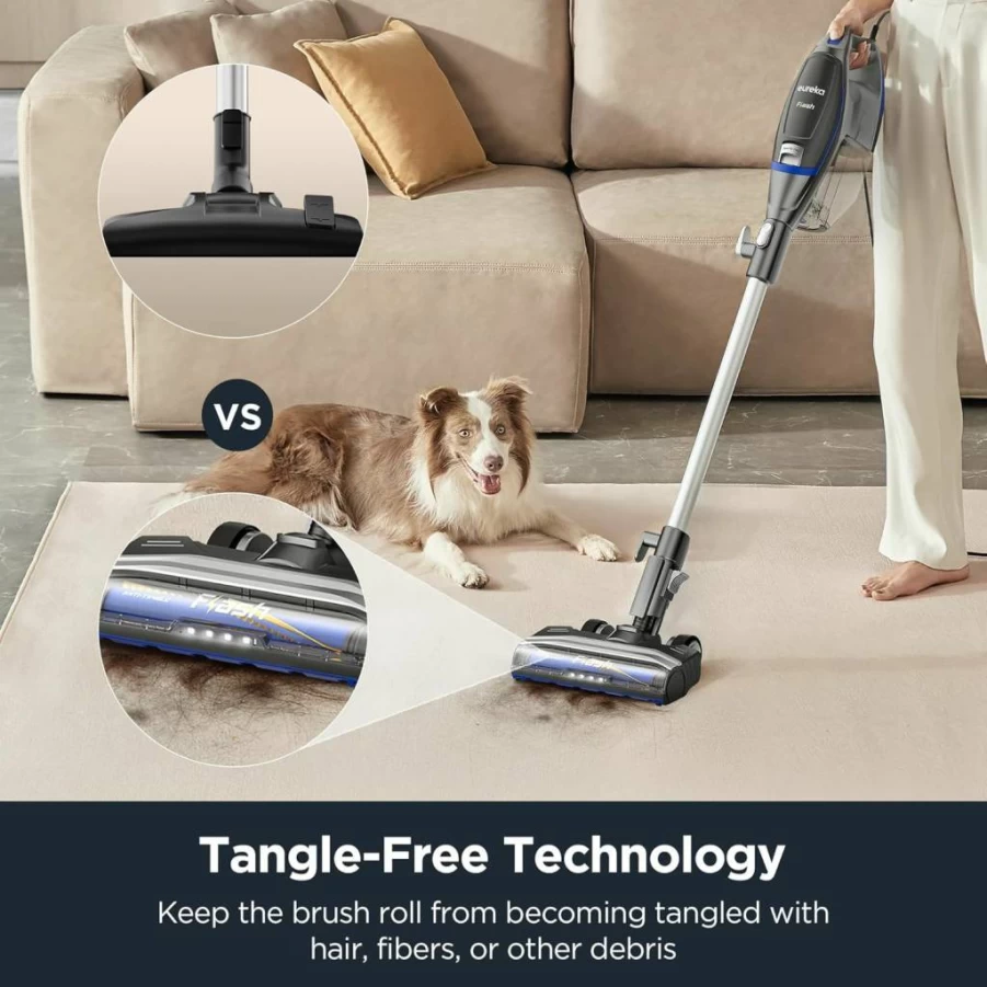 Eureka Nes520Bl 2-in-1 Corded Stick Vacuum Cleaner with Powerful Suction for Pet Hair, Carpets, Hard Floors & Cars | Lightweight Blue Handheld Vacuum