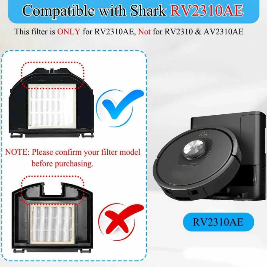 ZXHUANGOH Replacement Parts Kit for Shark RV2310AE Robot Vacuum - 1 Main Brush, 6 Side Brushes, 2 HEPA Filters, 2 Foam Filters, 1 Cleaning Tool - Compatible Accessories Bundle
