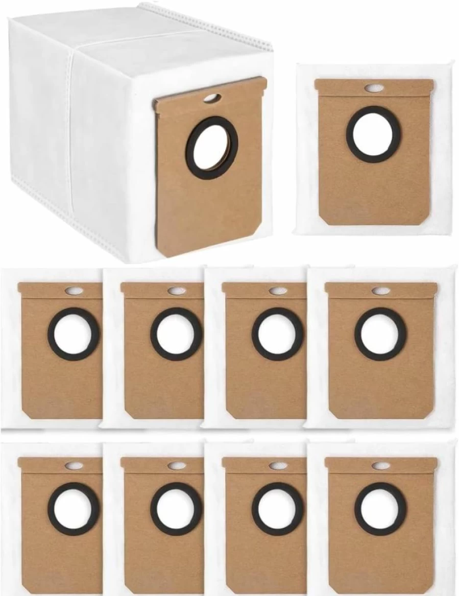 10 Pack Hoxxu 2.5L Large Vacuum Dust Bags for Eufy L50/L60, Conga 1000/8090/9090Ai, Haier H9 Plus - Self-Emptying Dock Replacement Bags