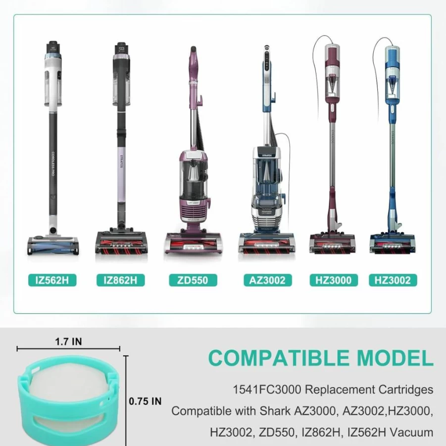 Generic 4-Pack Odor Neutralizer Cartridge Replacement Compatible with Shark AZ3000, AZ3002, HZ3000, HZ3002, ZD550, IZ862H, IZ562H – Eliminates Odors for Shark Vacuums