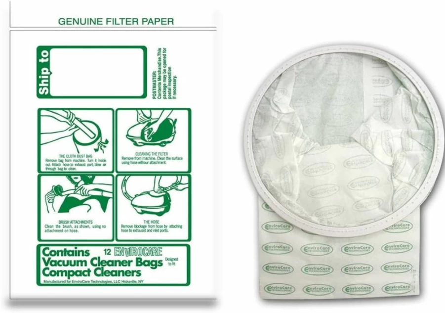 EnviroCare 12-Pack Vacuum Cleaner Dust Bags Compatible with Tristar & Compact Canister Models | Replacement Filters for Efficient Cleaning