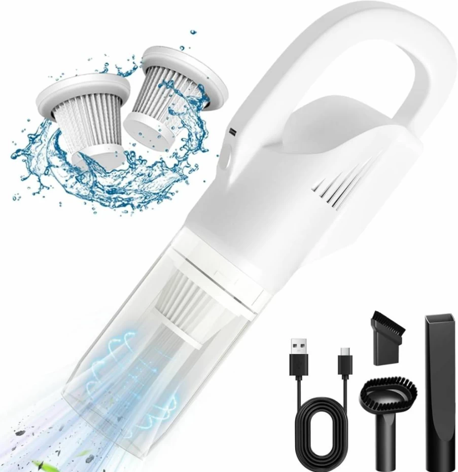 HOLOGO Cordless Handheld Vacuum Cleaner - 16KPa Strong Suction, Lightweight & Portable, Rechargeable for Car, Pet Hair, Home, Office - Includes 2 Filters & Long Battery Life