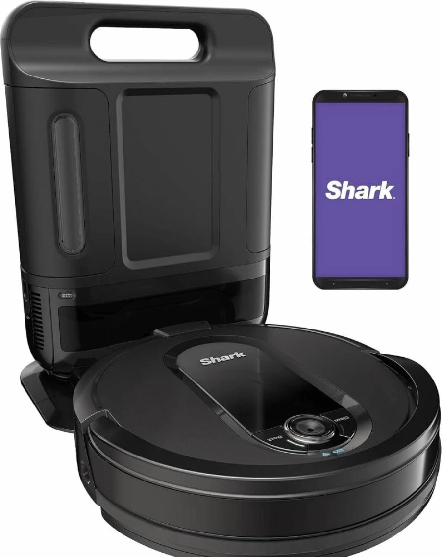 Shark Matrix Plus 2-in-1 Robot Vacuum and Mop with Sonic Mopping, Self-Empty Base, WiFi, Home Mapping, HEPA Filtration, for Pet Hair, Black/Silver (RV2610WA)