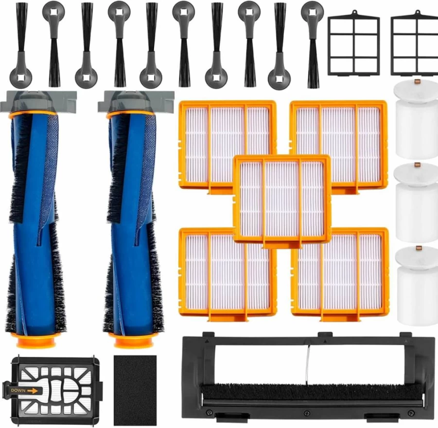 JoyBros Replacement Parts Kit for Shark Vacuum Av2610Wa Rv2610Wa Rv2410Wd - Includes 2 Main Brushes, 6 Side Brushes, 4 Filters, 3 Mop Pads, 2 Pre Filters & 1 Foam Filter