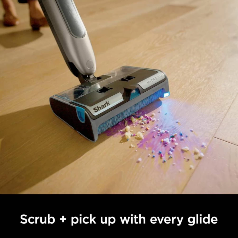 Shark Cordless Hydroduo Hard Floor Cleaning System with Dirt-Reveal Technology, Wet & Dry Vacuum for Hardwood, Tile, Laminate & Stone, Includes Mop and Scrub Functions, Stone Metallic Finish