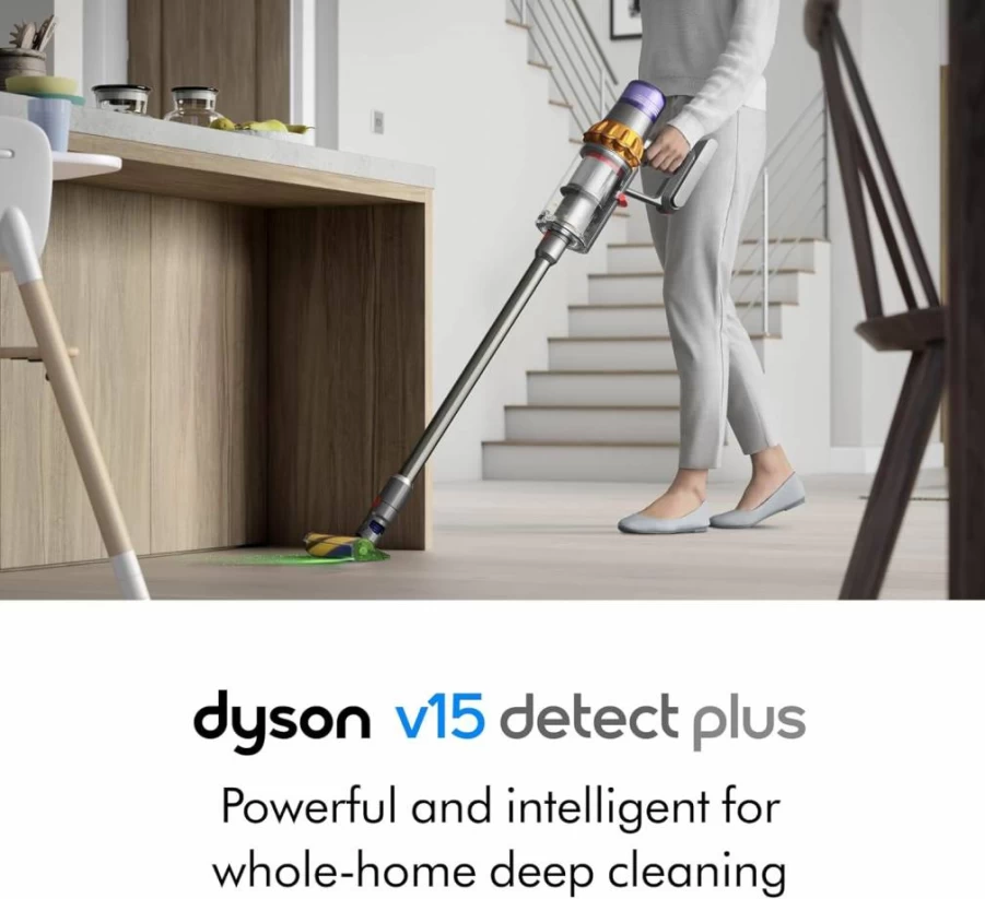 Dyson V15 Detect Submarine Cordless Vacuum Cleaner with Wet and Dry Cleaning, Yellow/Nickel
